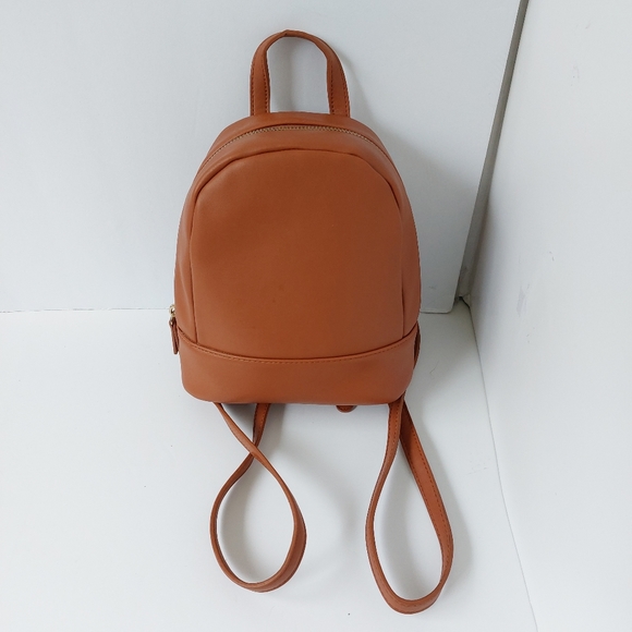 Forever21 Cognac-Brown Coloured Leather Backpack - Picture 5 of 5